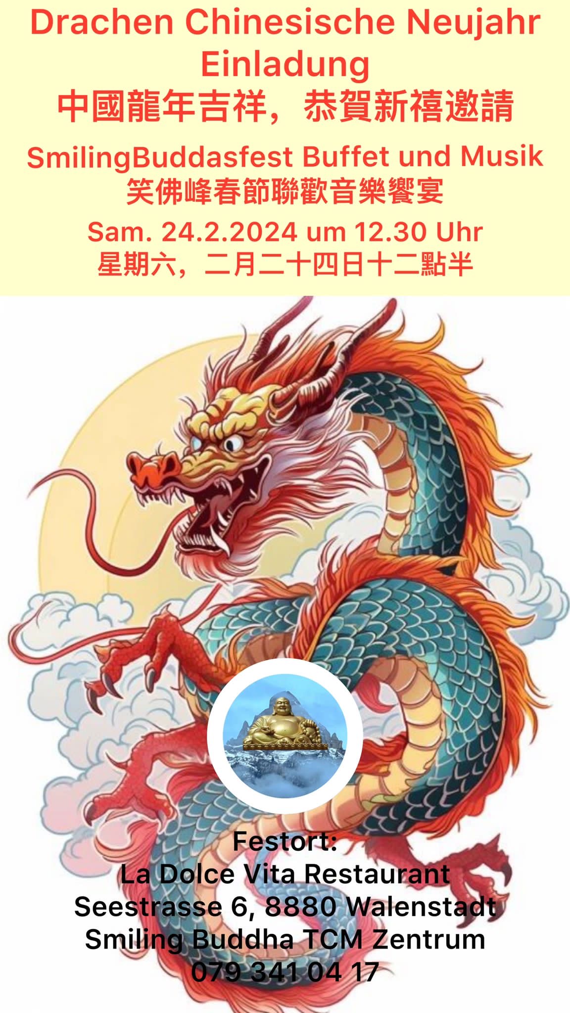 Drachen Chinesische Neujahr - Smiling Buddha TCM Chinese Culture Center